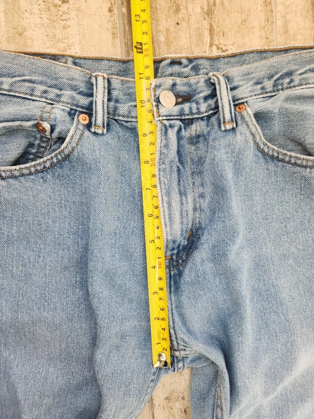 Levi's Mens 505 Sz 33x36 Regular Fit Straight Leg Jeans Light Wash
